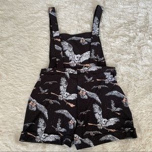 BLACKMILK OWL POST BLACK SHORT OVERALLS